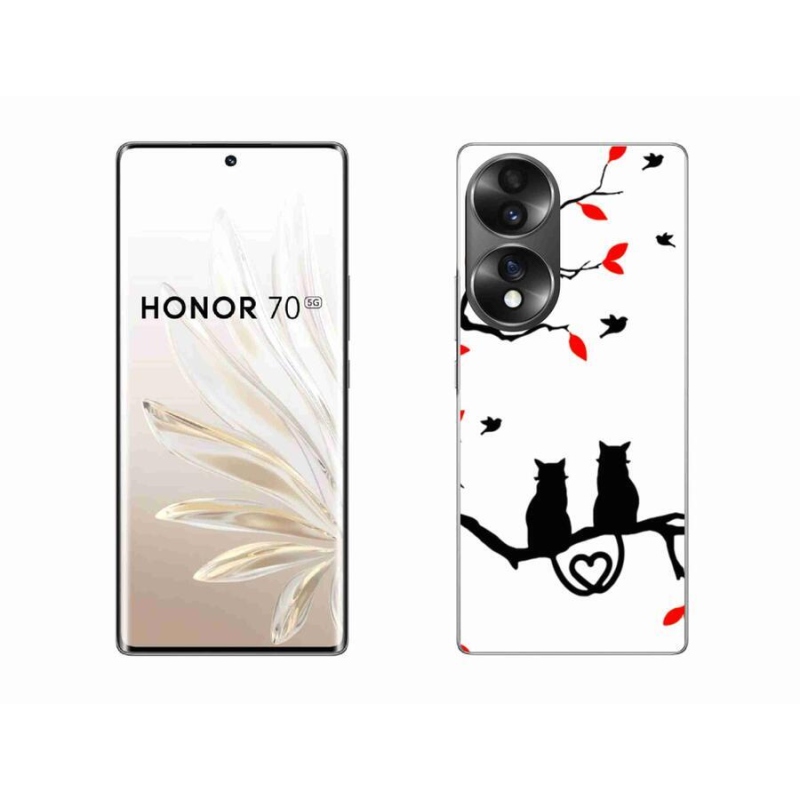 Zselés borítás mmCase a Honor 70-hez - macska szeretet