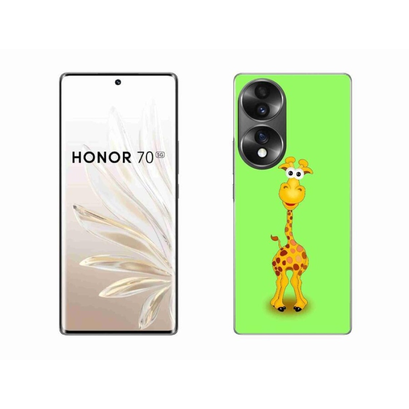 Zselés borító mmCase a Honor 70 készülékhez - rajzfilm zsiráf