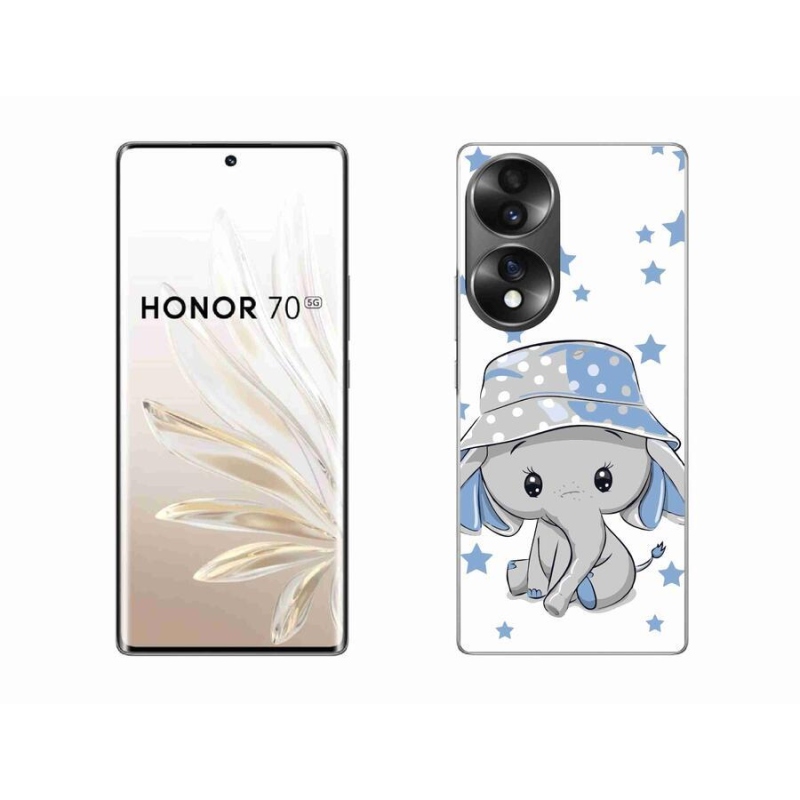 Zselés borítás mmCase a Honor 70 készülékhez - kék elefánt