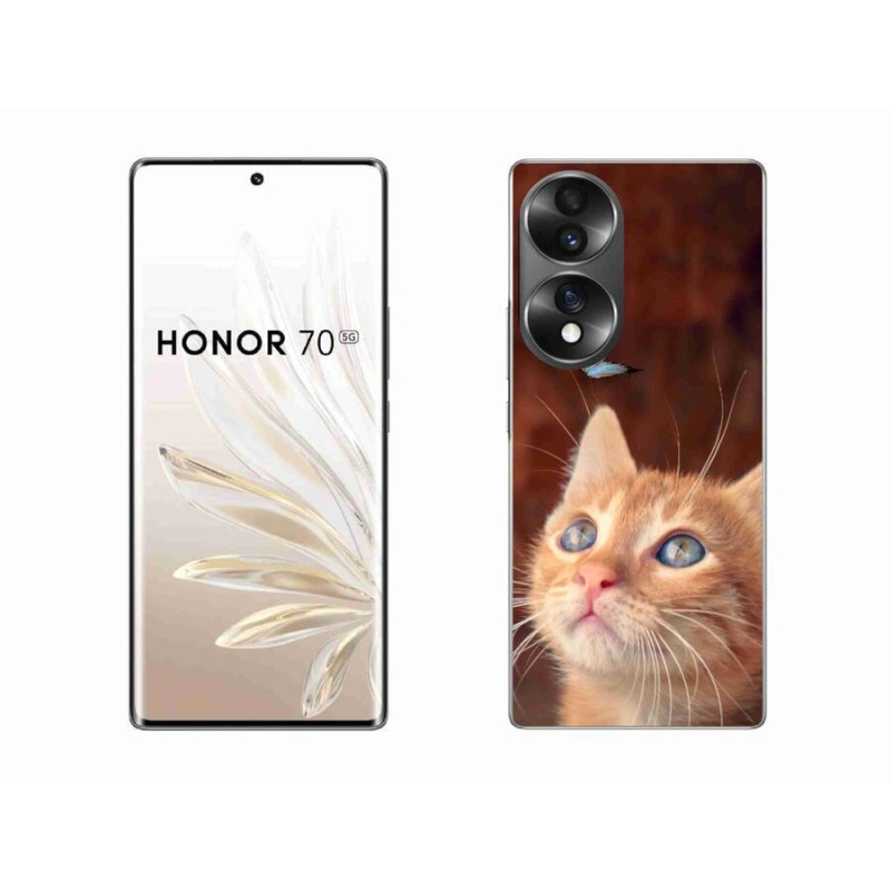 Zselés borító mmCase a Honor 70 készülékhez - pillangó és cica