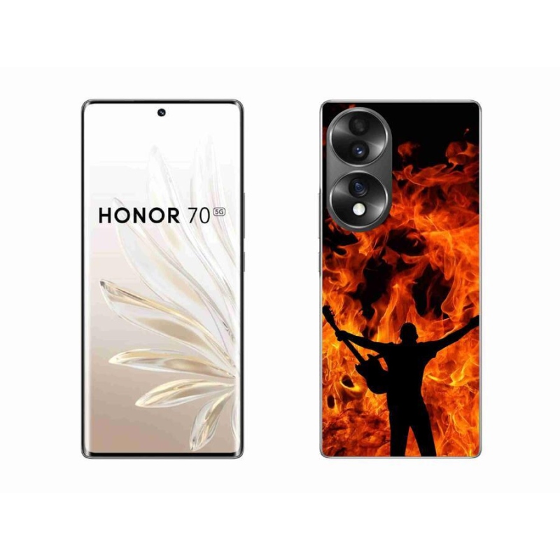 Zselés borítás mmCase a Honor 70-hez - zenész és tűz