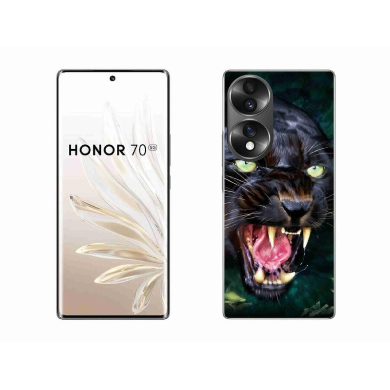 Zselés borítás mmCase a Honor 70-hez - dühös fekete párduc
