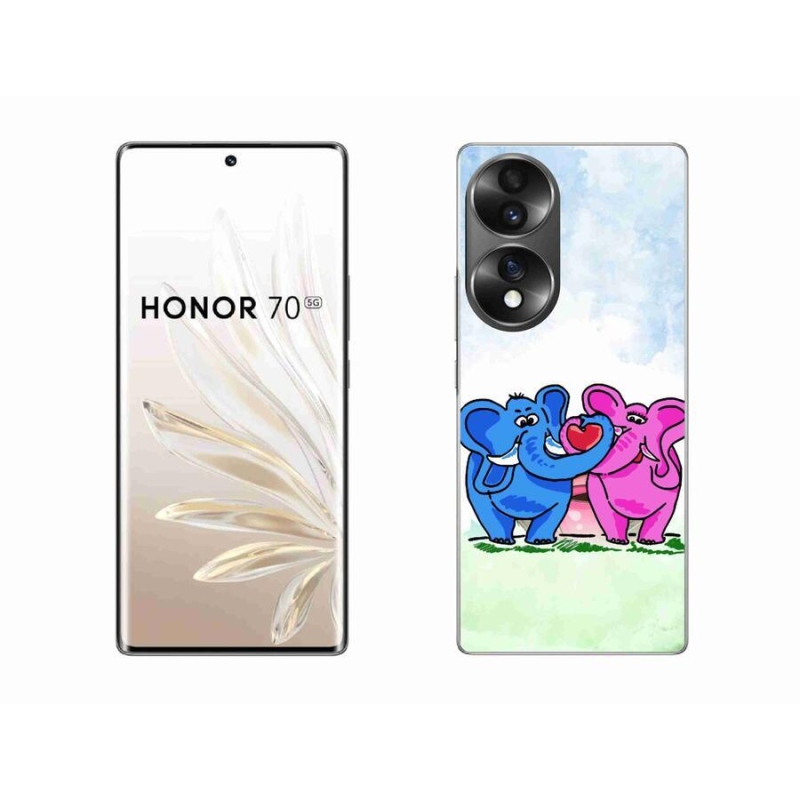 Gél borító mmCase a Honor 70-hez - szerelmes elefántok