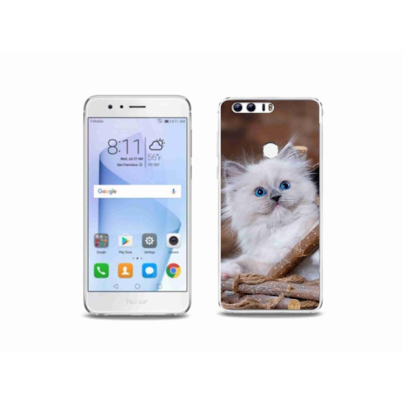 Zselés borítás mmCase a Honor 8-hoz - fehér cica