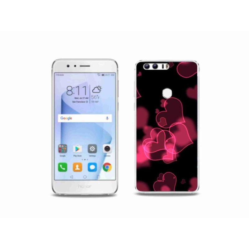 Zselés borítás mmCase a Honor 8-hoz - piros szívek