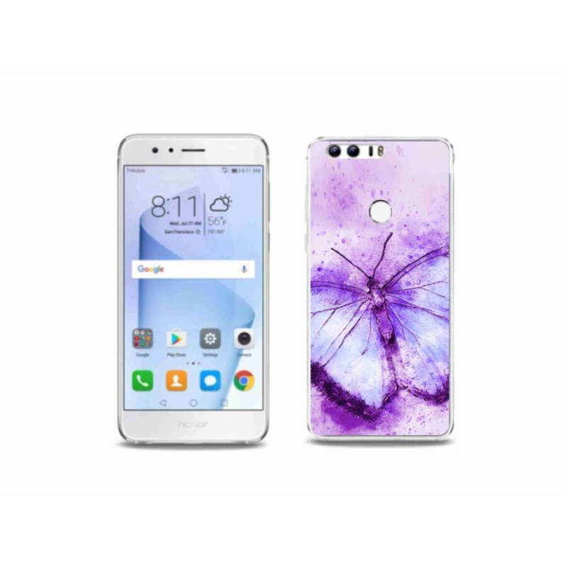 Zselés borítás mmCase a Honor 8-hoz - lila pillangó