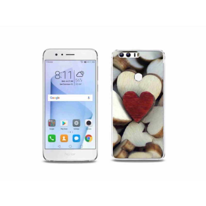 Gél borítás mmCase a Honor 8-hoz - gravírozott piros szív