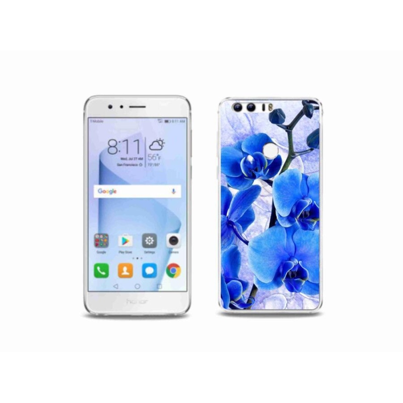 Zselés borítás mmCase a Honor 8-hoz - kék virágok