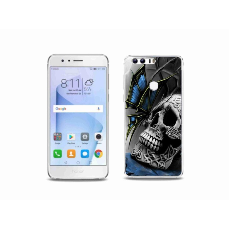 Zselés borítás mmCase a Honor 8-hoz - pillangó és koponya