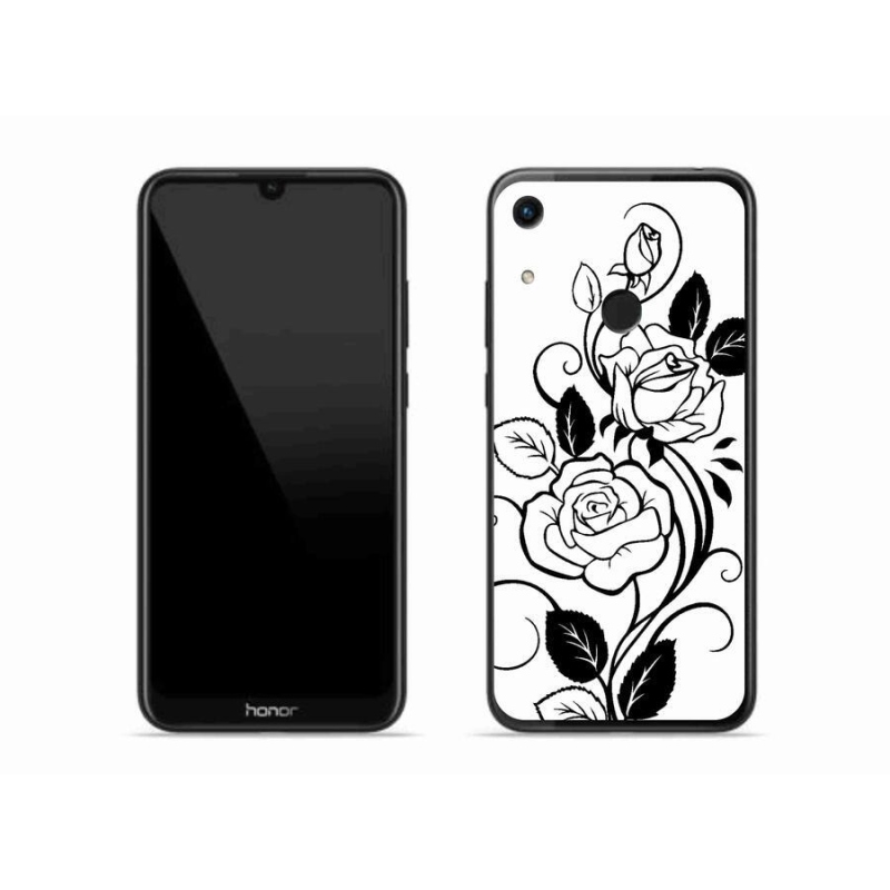 Zselés borítás mmCase a Honor 8A-hoz - fekete és fehér rózsa
