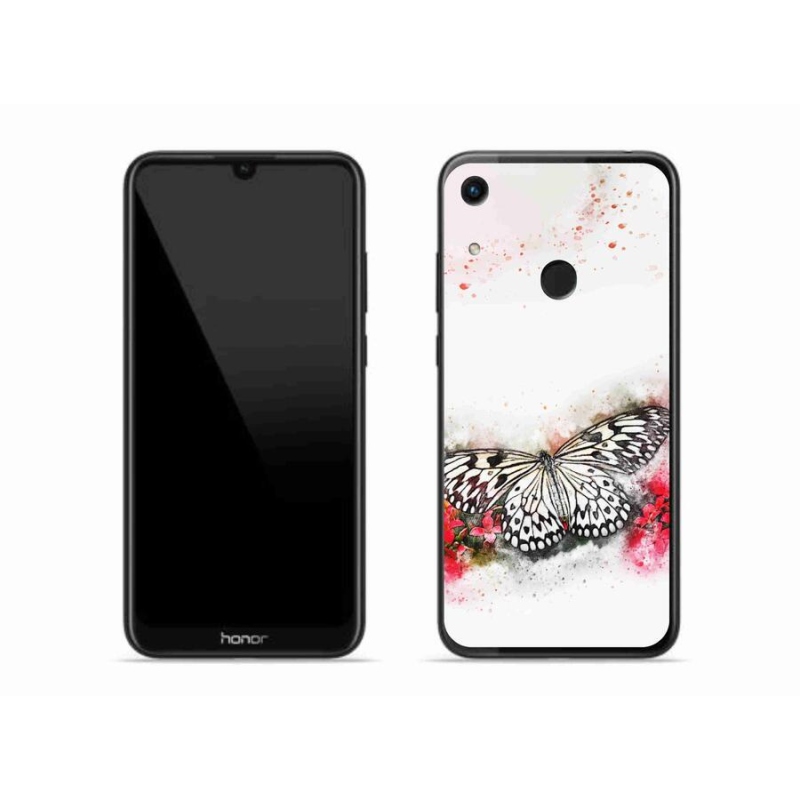 Zselés borítás mmCase a Honor 8A-hoz - fekete-fehér pillangó