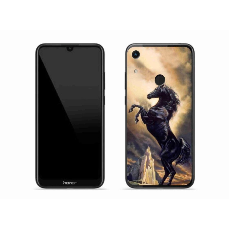 Zselés borítás mmCase a Honor 8A-hoz - fekete rajzfilm ló