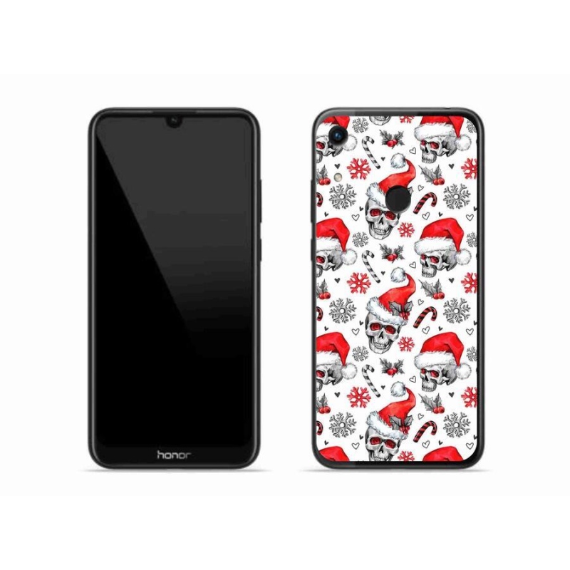 Zselés borítás mmCase a Honor 8A számára - karácsonyi koponyák