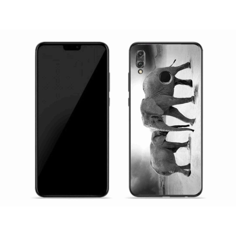 Gél borító mmCase a Honor 8X-hez - fekete és fehér elefántok