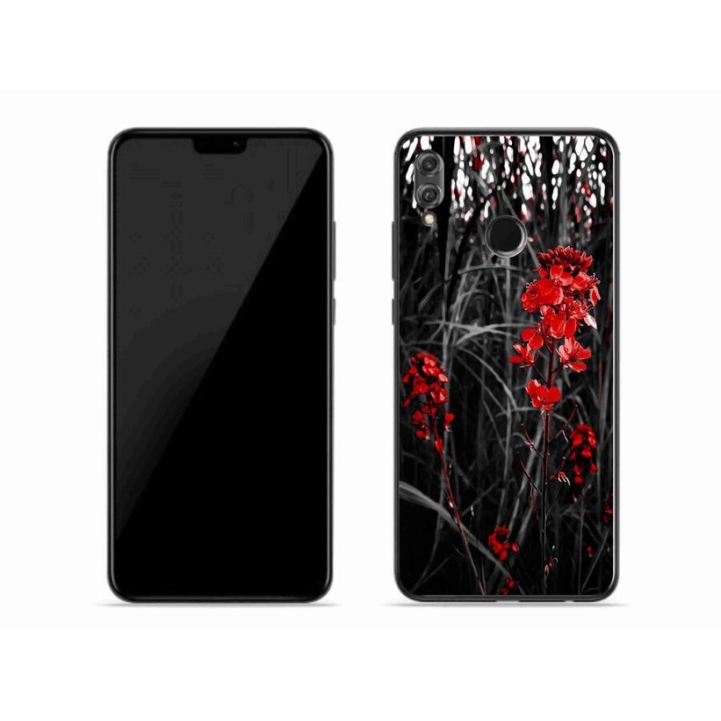 Zselés tok mmCase a Honor 8X-hez - piros növényhez