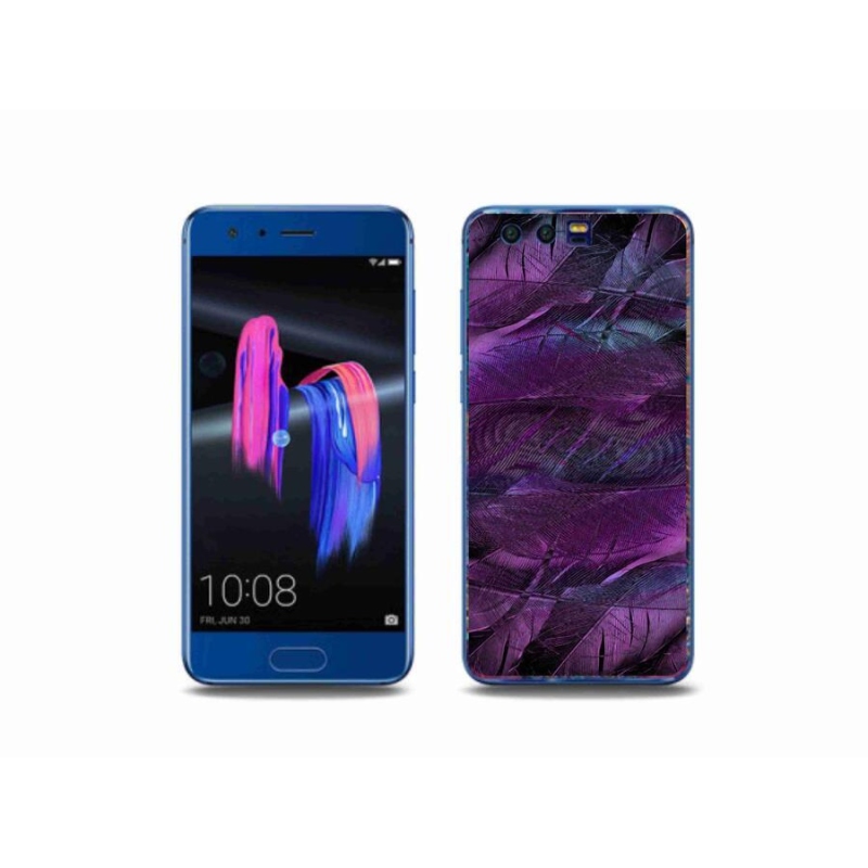 Zselés borítás mmCase a Honor 9-hez - lila tollak