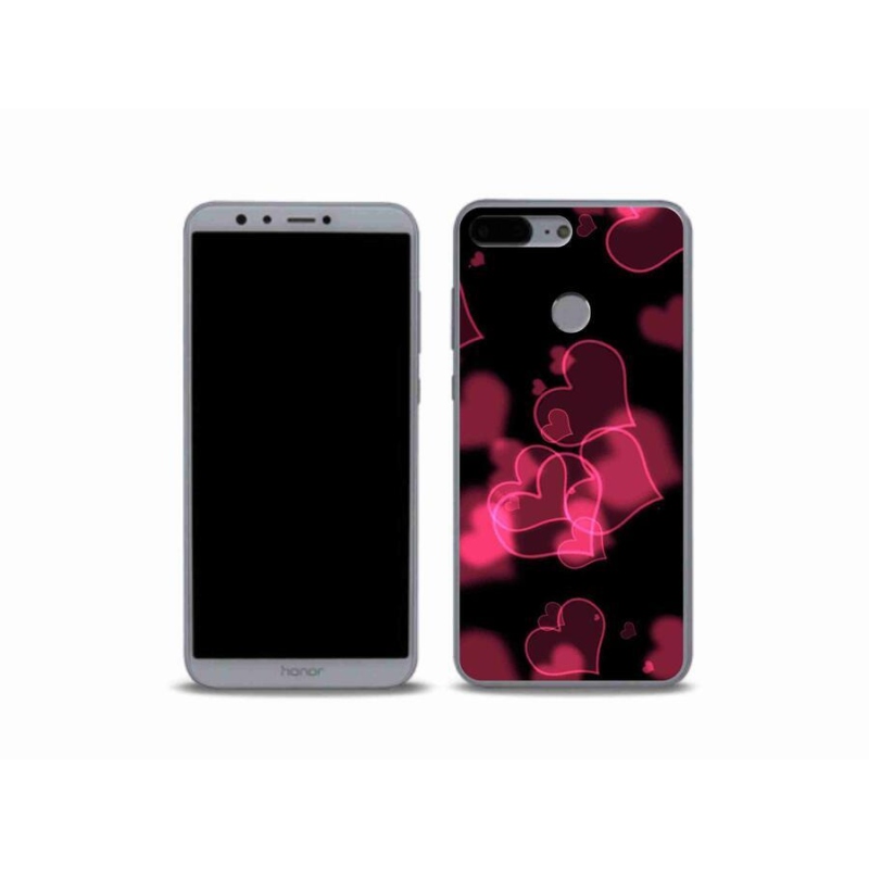 Gél borítás mmCase a Honor 9 Lite-hoz - piros szívek
