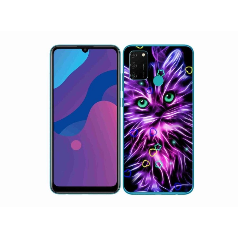 Zselés borítás mmCase a Honor 9A számára - absztrakt macska