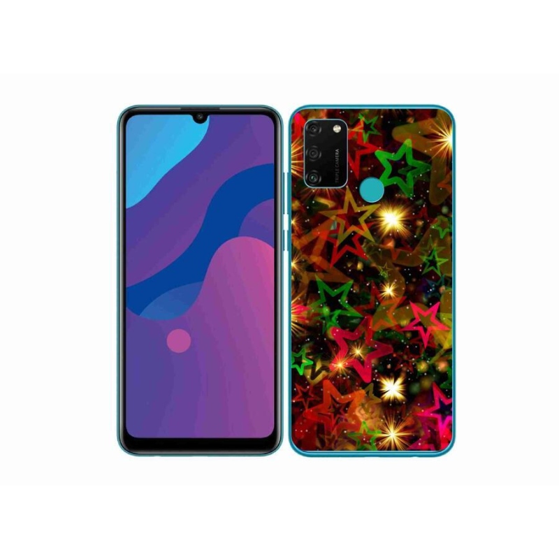Zselés borítás mmCase a Honor 9A számára - színes csillagok