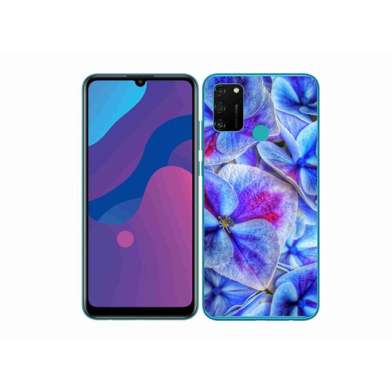 Zselés tok mmCase a Honor 9A-hoz - kék virágok 1