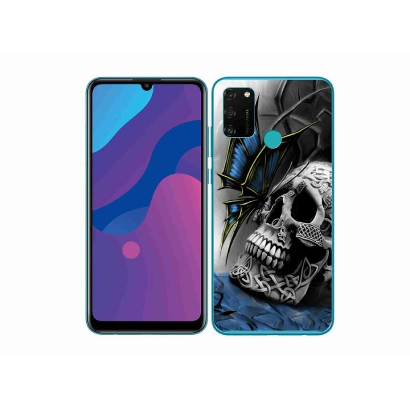 Zselés borítás mmCase a Honor 9A-hoz - pillangó és koponya