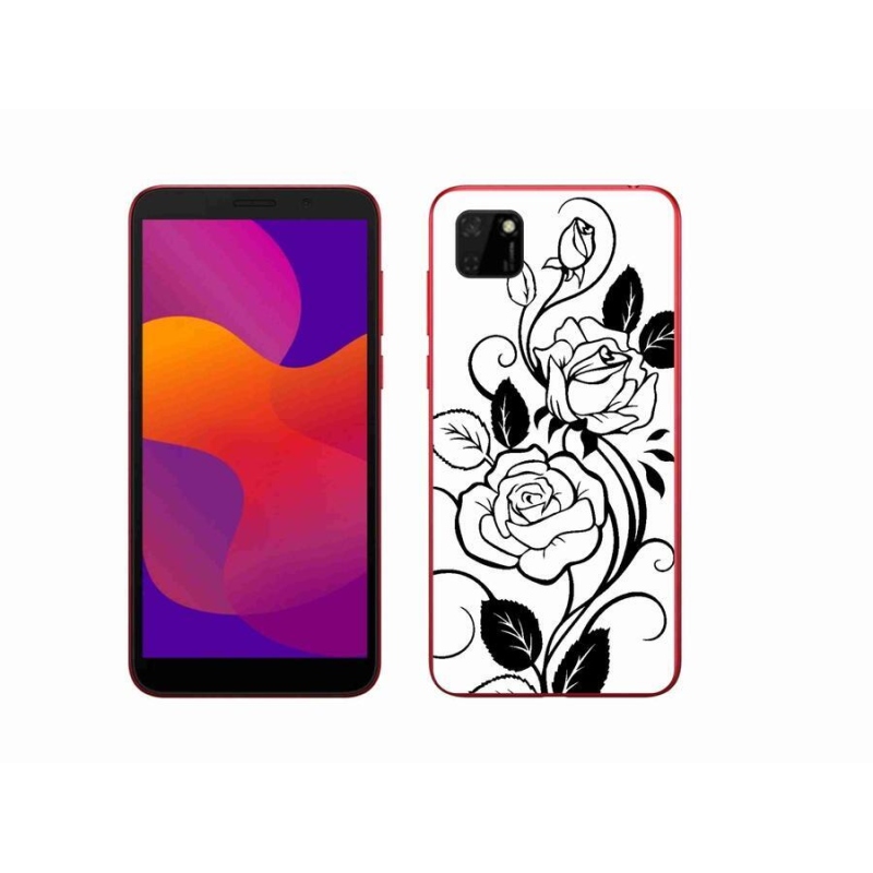 Zselés borítás mmCase a Honor 9S-hez - fekete és fehér rózsa