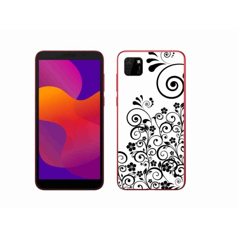 Zselés borítás mmCase a Honor 9S-hez - fekete és fehér virágminták