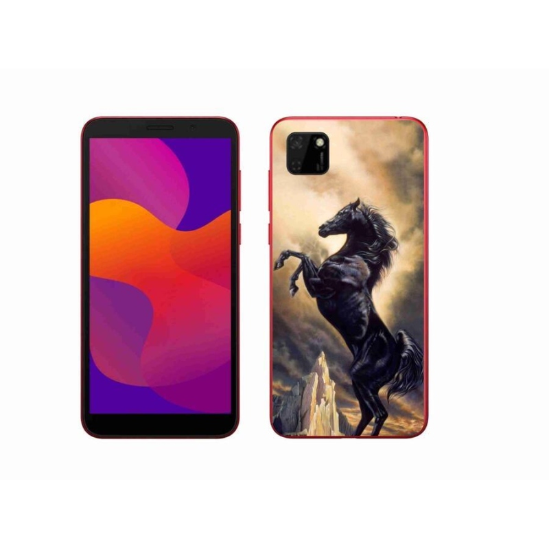 Zselés borítás mmCase a Honor 9S-hez - fekete rajzfilm ló