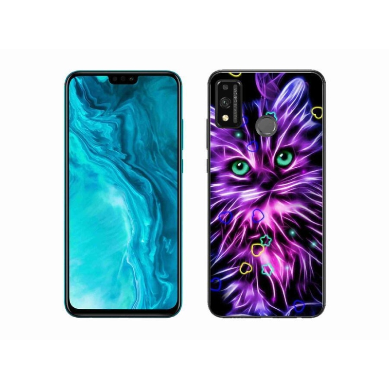 Zselés borítás mmCase a Honor 9X Lite készülékhez - absztrakt macska