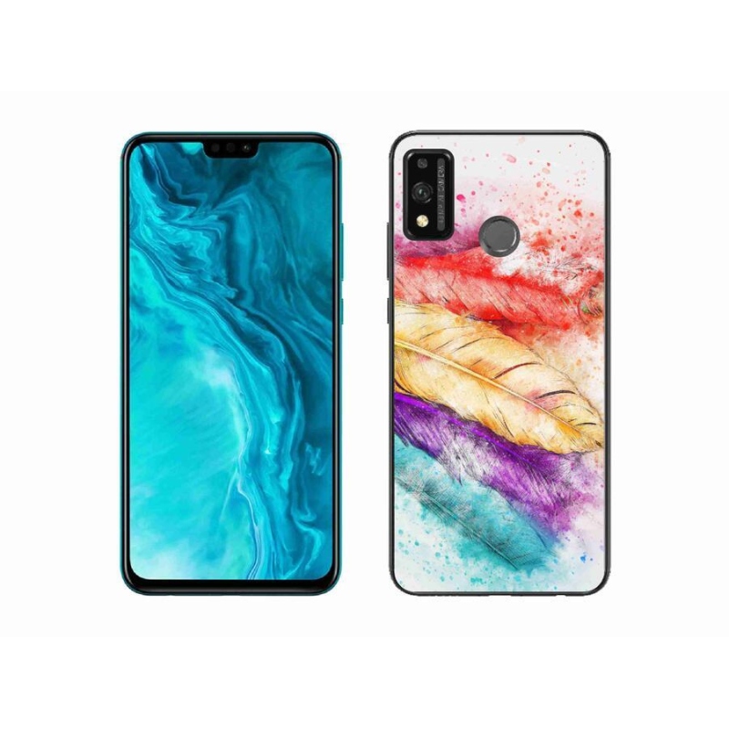 Zselés borítás mmCase a Honor 9X Lite készülékhez - színes tollakkal