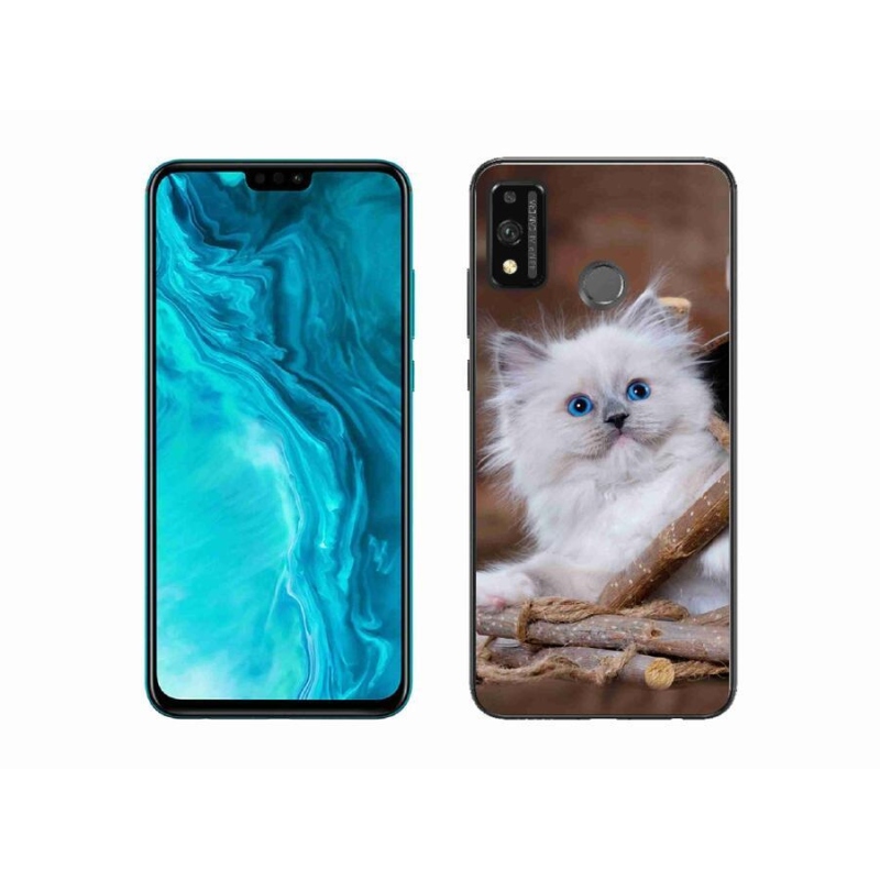 Gél borítás mmCase a Honor 9X Lite készülékhez - fehér cica