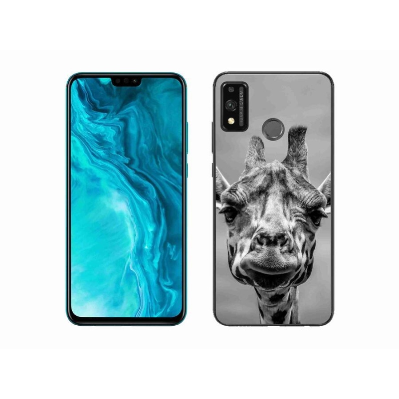 Zselés borítás mmCase a Honor 9X Lite készülékhez - fekete-fehér zsiráf