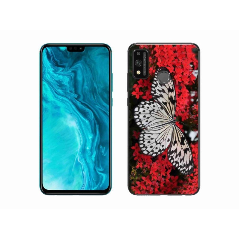 Zselés borítás mmCase a Honor 9X Lite-hoz - fekete-fehér pillangó 1