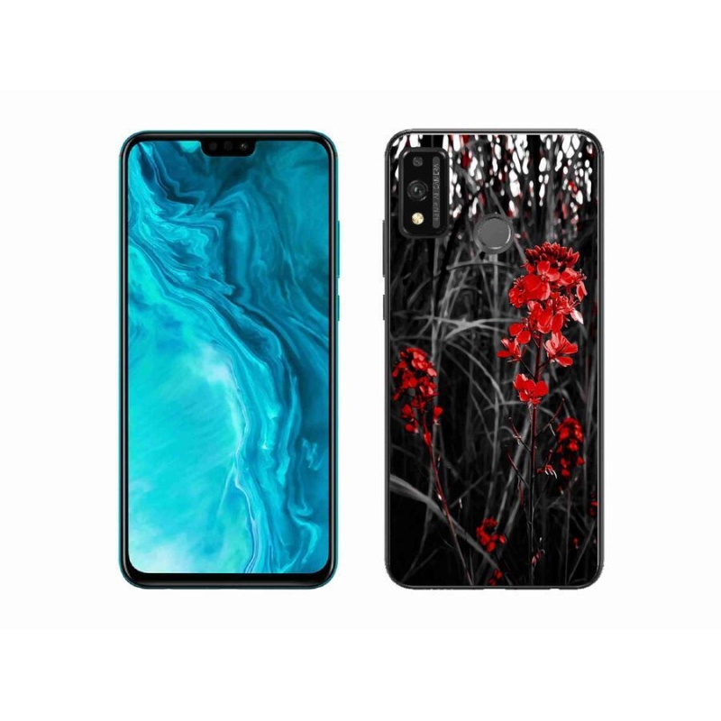 Gél borító mmCase a Honor 9X Lite-hoz - piros növény