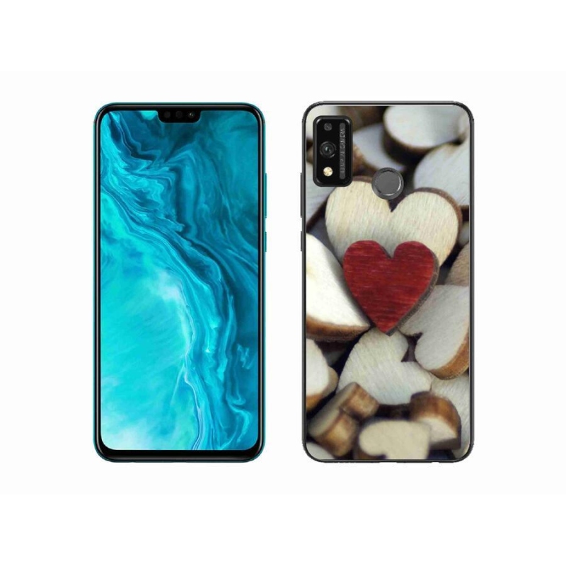 Gél borítás mmCase a Honor 9X Lite készülékhez - gravírozott piros szív