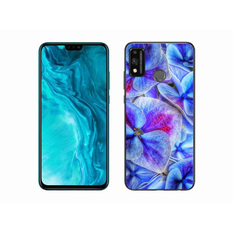 Zselés borítás mmCase a Honor 9X Lite készülékhez - kék virágok 1