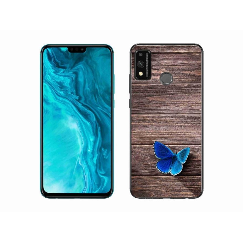 Zselés borítás mmCase a Honor 9X Lite készülékhez - kék pillangó 1