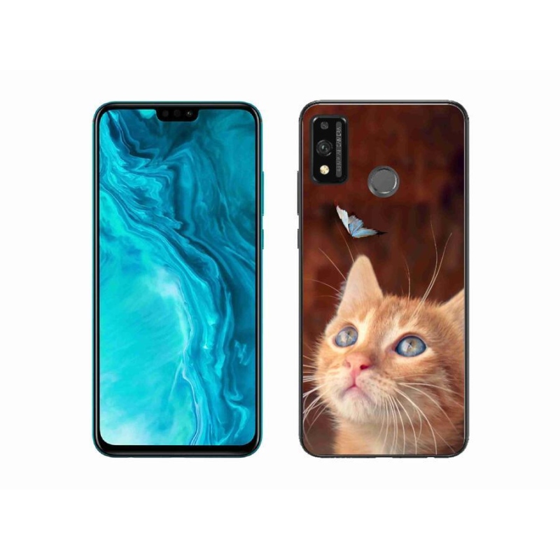 Gél borító mmCase a Honor 9X Lite készülékhez - pillangó és cica