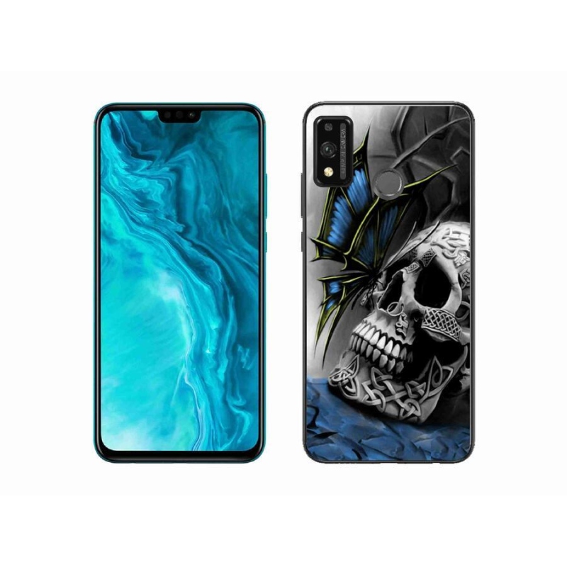 Zselés borítás mmCase a Honor 9X Lite készülékhez - pillangó és koponya