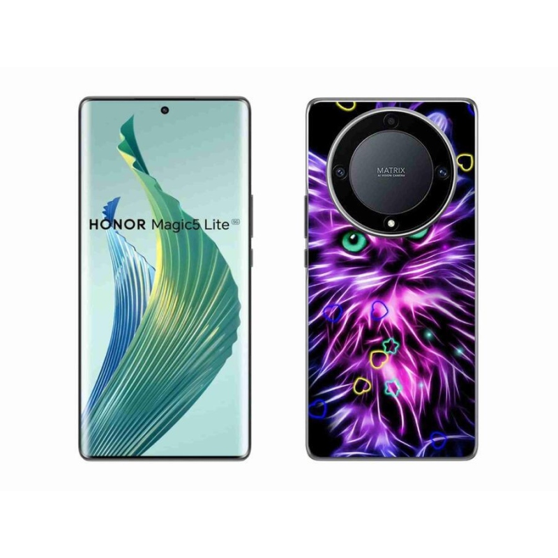 Zselés borítás mmCase a Honor Magic 5 Lite 5G számára - absztrakt macska