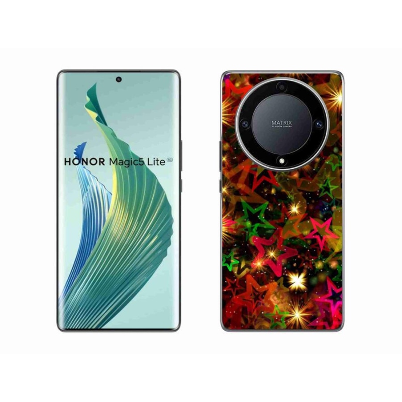 Gél borítás mmCase a Honor Magic 5 Lite 5G számára - színes csillagok