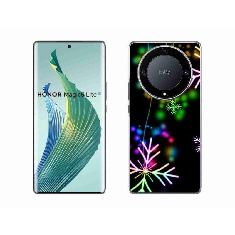 Zselés borítás mmCase a Honor Magic 5 Lite 5G számára - színes pelyhekkel