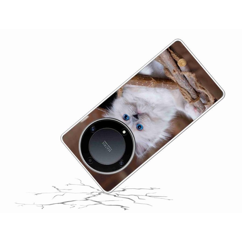 Gél borítás mmCase a Honor Magic 5 Lite 5G készülékhez - fehér cica