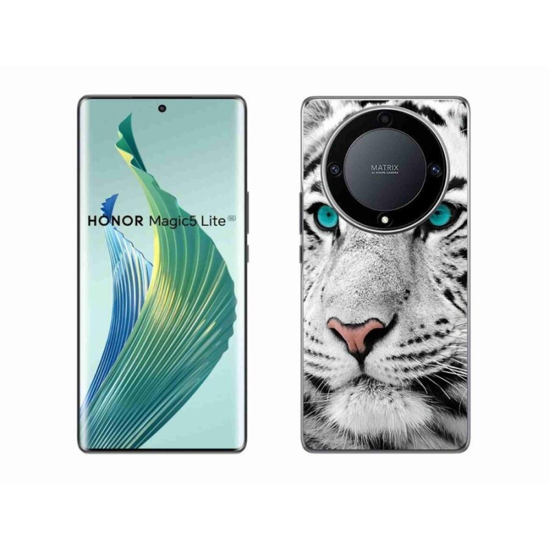 Zselés borítás mmCase a Honor Magic 5 Lite 5G készülékhez - fehér tigris
