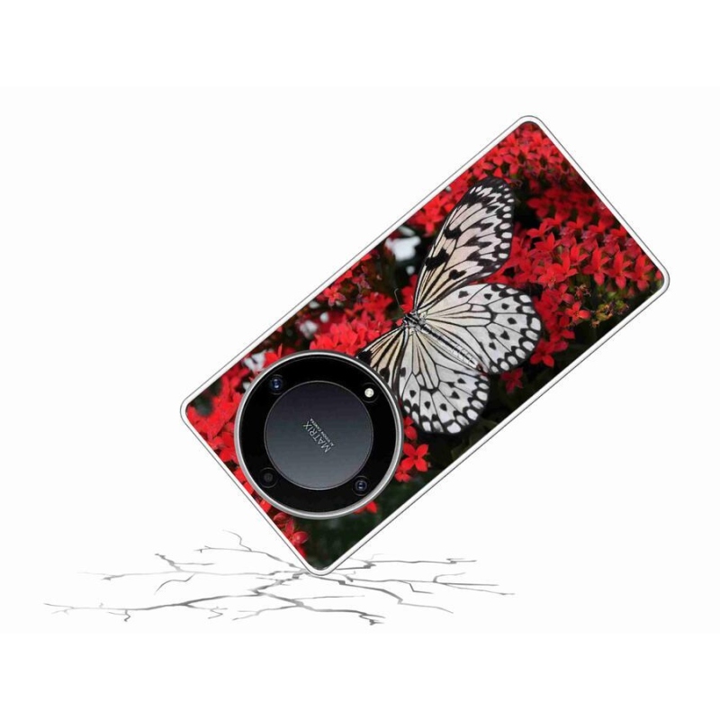 Zselés borítás mmCase a Honor Magic 5 Lite 5G számára - fekete-fehér pillangó 1