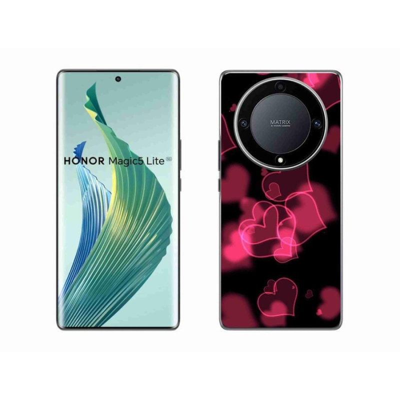 Gél borítás mmCase a Honor Magic 5 Lite 5G készülékhez - piros szívek