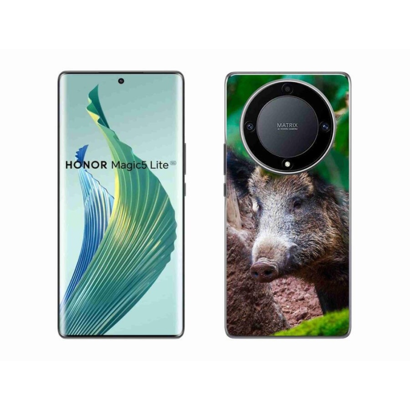 Zselés borítás mmCase a Honor Magic 5 Lite 5G számára - vaddisznó