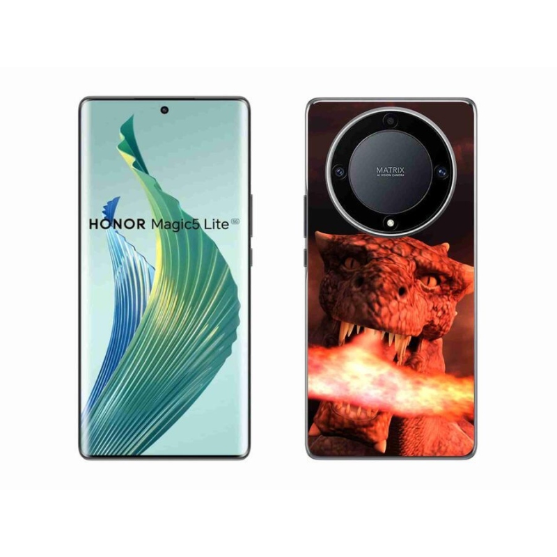 Zselés borítás mmCase a Honor Magic 5 Lite 5G számára - sárkány