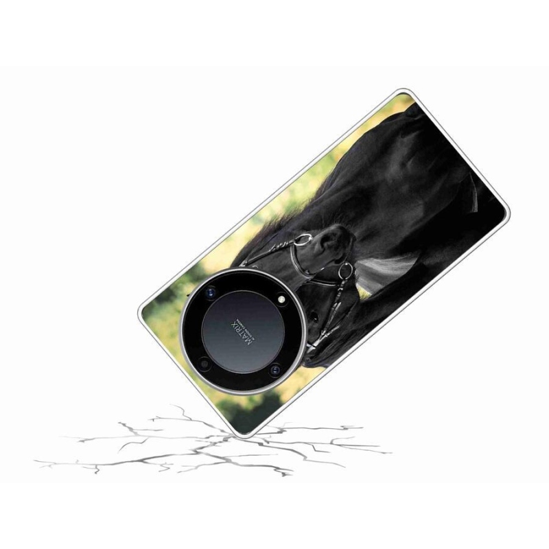 Zselés borítás mmCase a Honor Magic 5 Lite 5G számára - két fekete ló