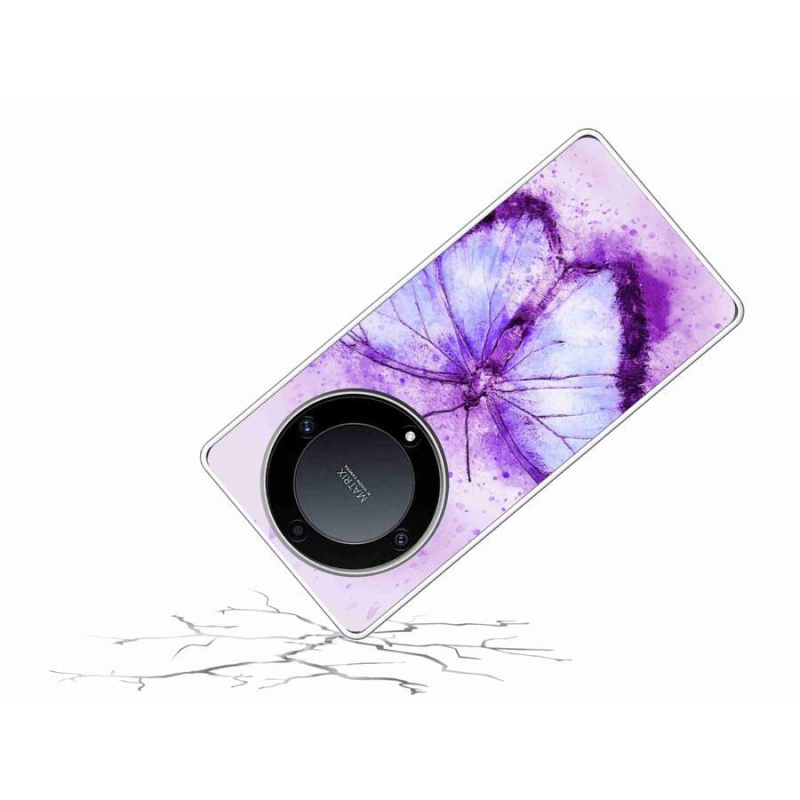 Gél borítás mmCase a Honor Magic 5 Lite 5G számára - lila pillangó